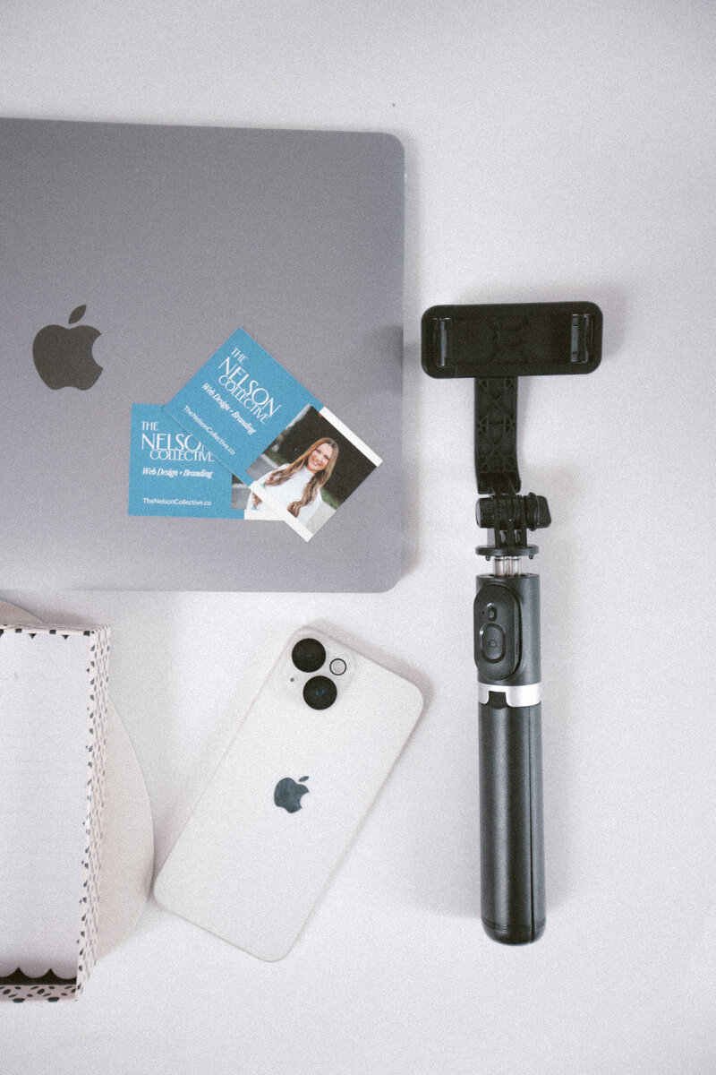Clipboard with brand strategy information along with brand photos