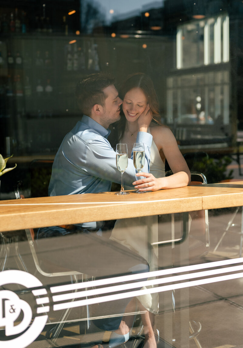 Engagement shoot at Dram & Draught bar in Charlotte, NC