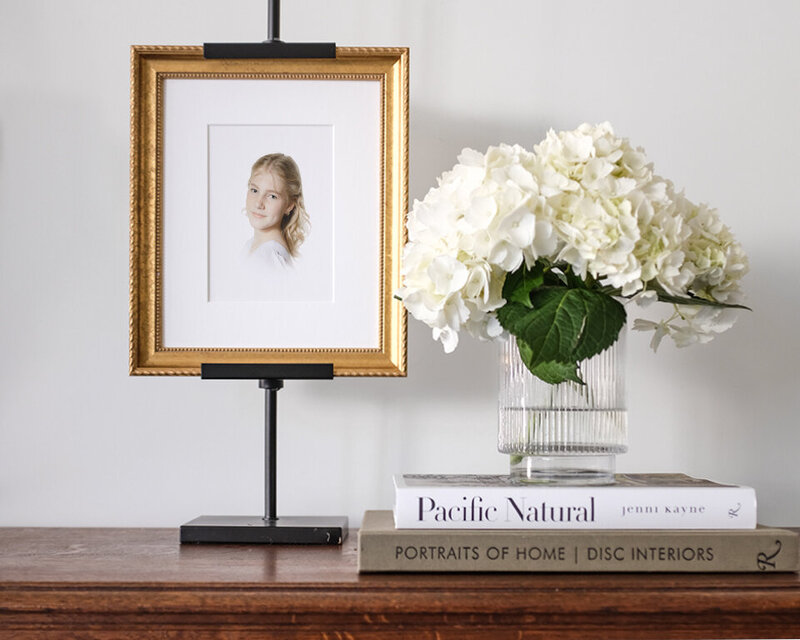 Matted framed print displayed in clients home by Tulsa Heirloom Photographer Caroline Eidson Portraits 