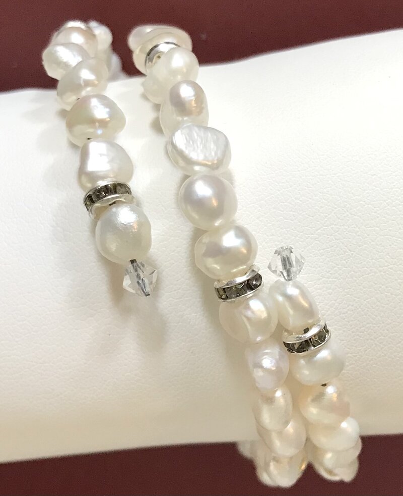 Bracelet gabrielle perles blanc