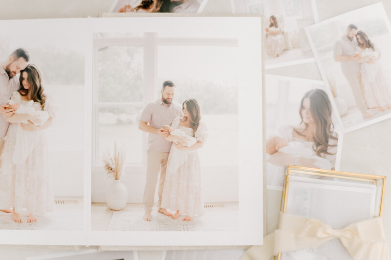 Gold framed portrait of a family photo as offered by Raleigh family photographers A.J. Dunlap Photography.