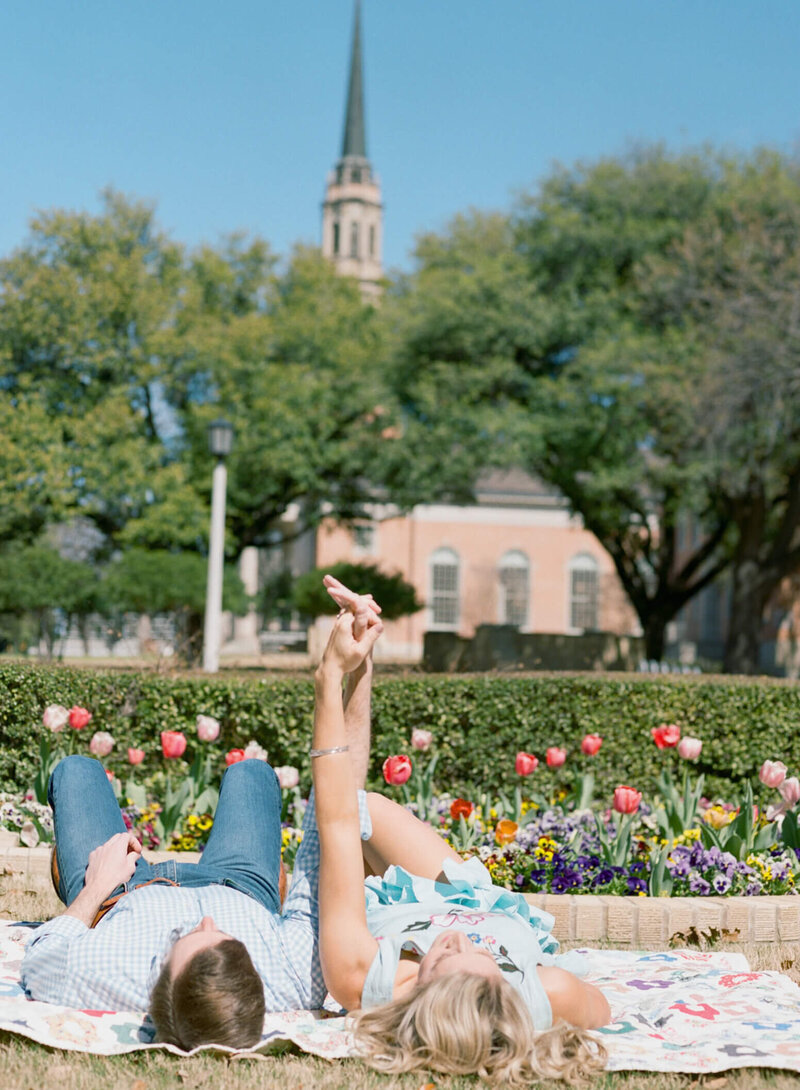 A wedding engagement session photo taken in Fort Worth Texas