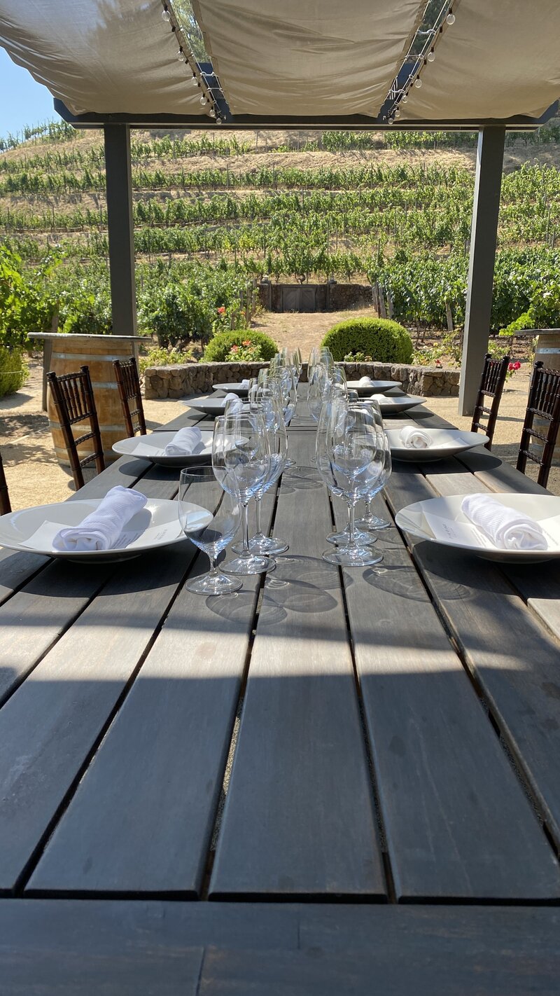 dinner setting in napa california