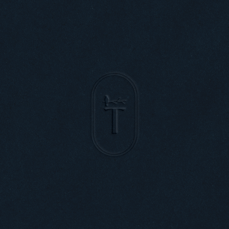 Tara Caldwell emboss monogram blue mockup