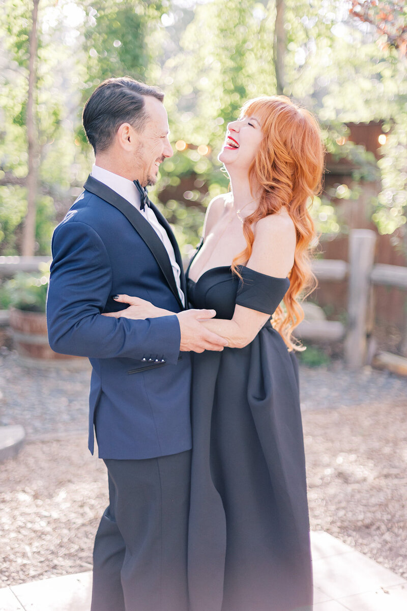 Bride and groom take their wedding vows during Lake Tahoe mountaintop elopement
