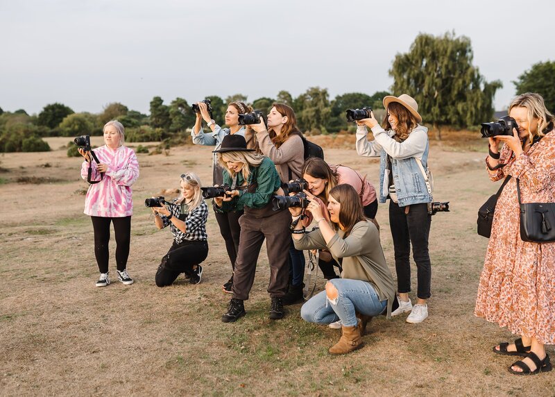 picture of photographers training at an outdoor photoshoot