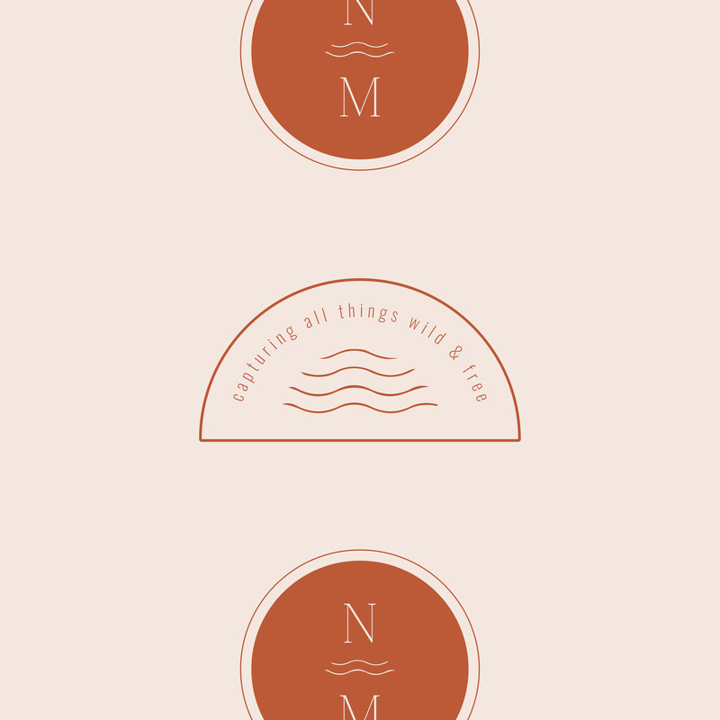 Orange and cream circular logos