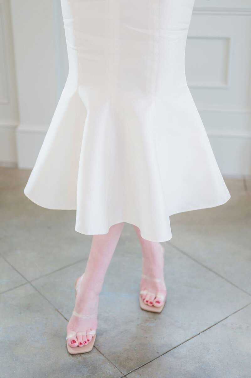 short midi wedding dress fit and flare