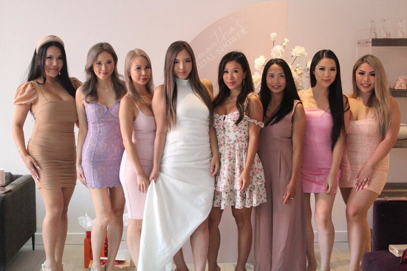 Bride with her friends at bridal shower