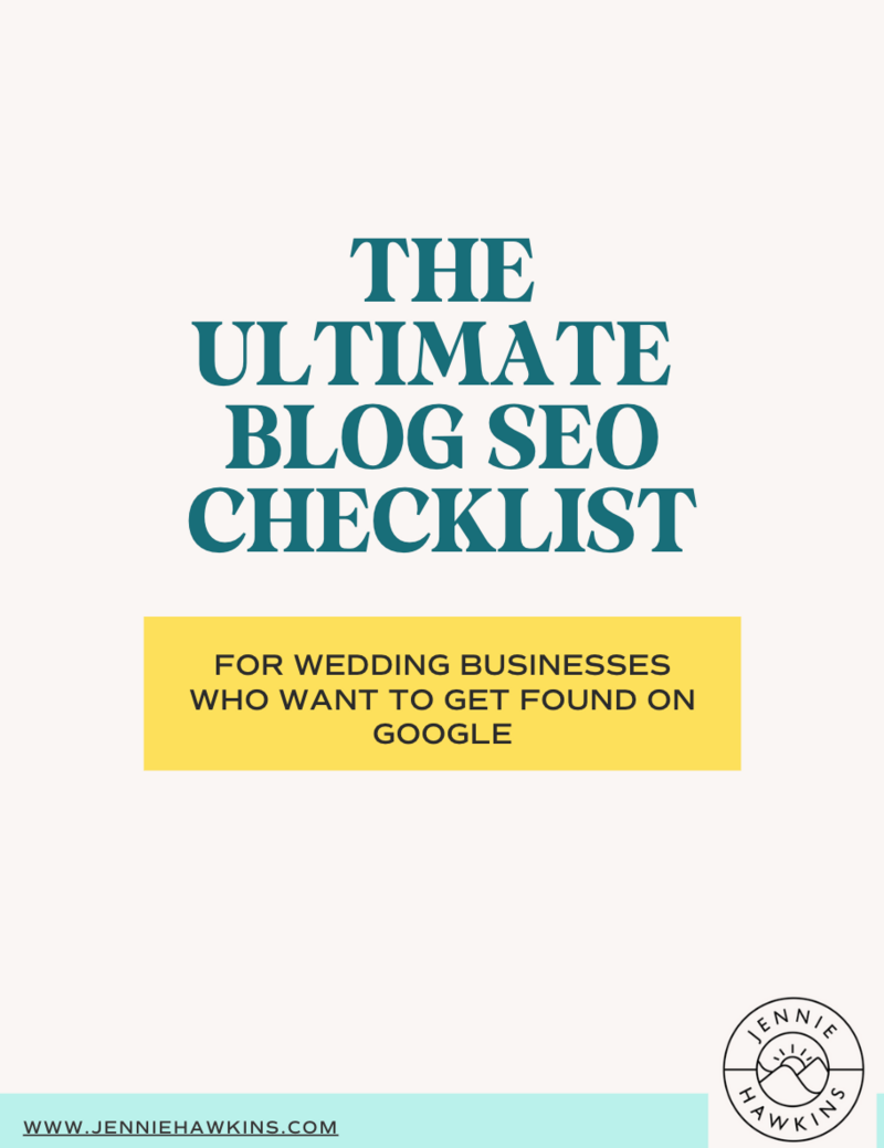 A free blog SEO checklist for wedding professionals