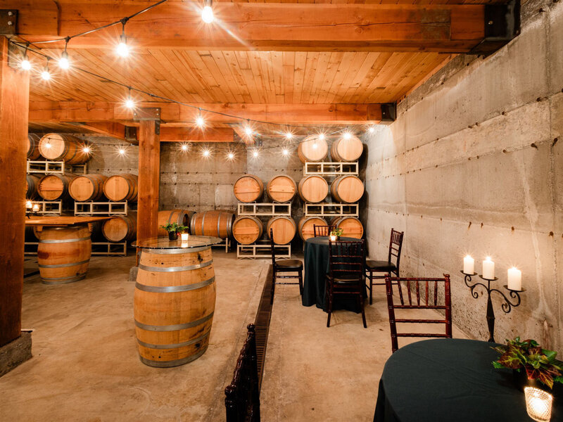 Barrel room at Chateau Lill, a Washington wedding venue