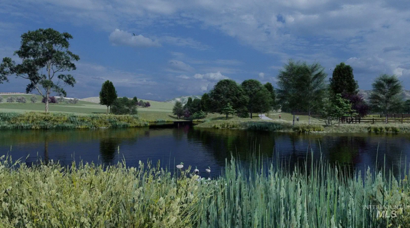 The pond of Estate Lot 17 from The Ranch in Eagle Idaho by luxury custom builder Thompson Homes 
