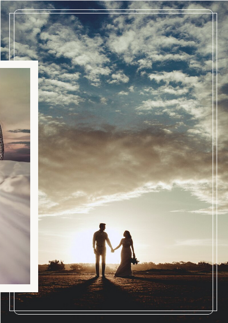 couple in Sydney on their wedding day at sunset
