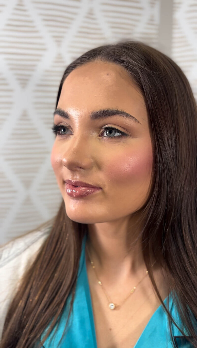  Event makeup by Boho Glow Studio in Mankato, MN, featuring soft glam and natural skin tones.