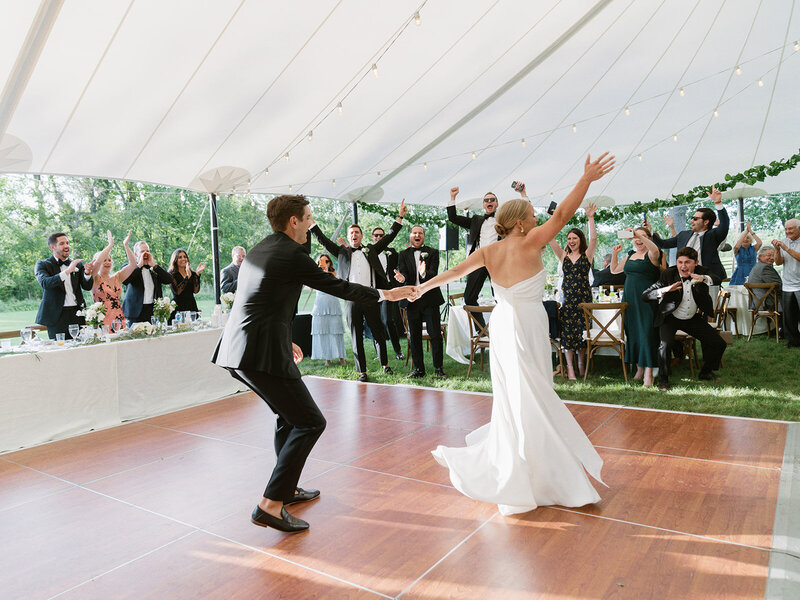 Bride and Groom First Dance Tented Wedding