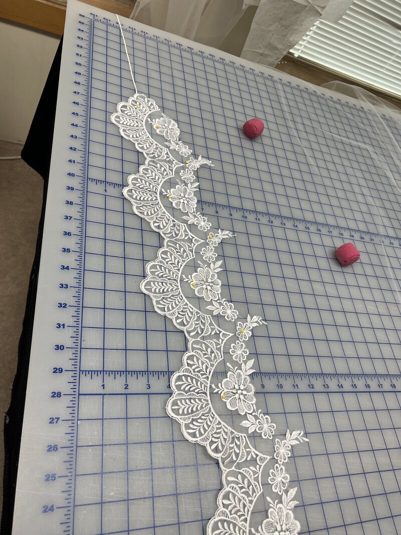 custom bridal veil restyled with vintage heirloom lace