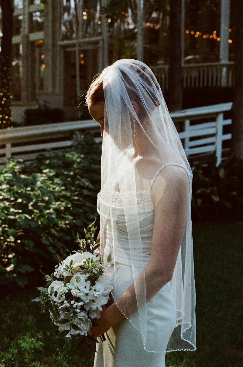 Film photograph of a bride captured by California film wedding photographer.