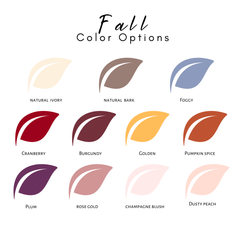 choose from fall colors for your wood flowers