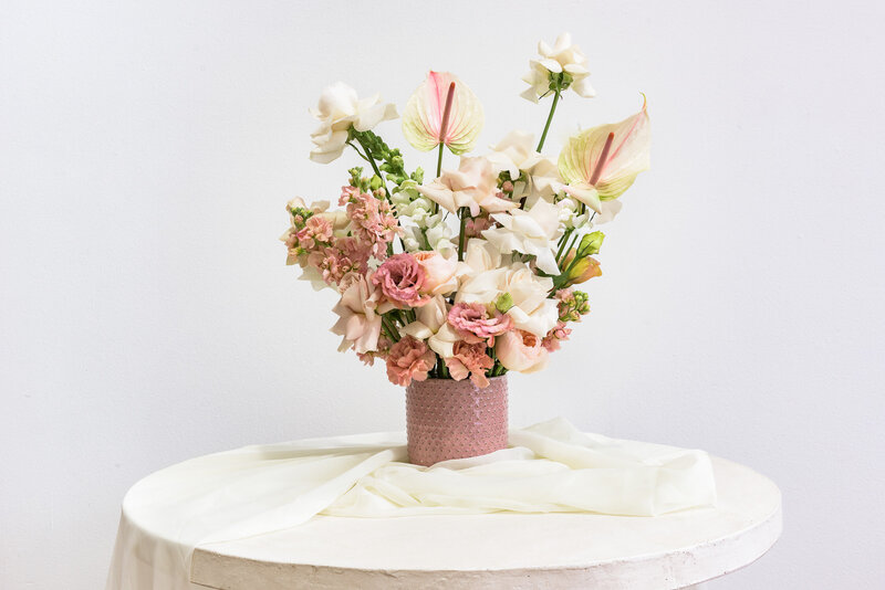 Soft pink and white floral arrangements - 4