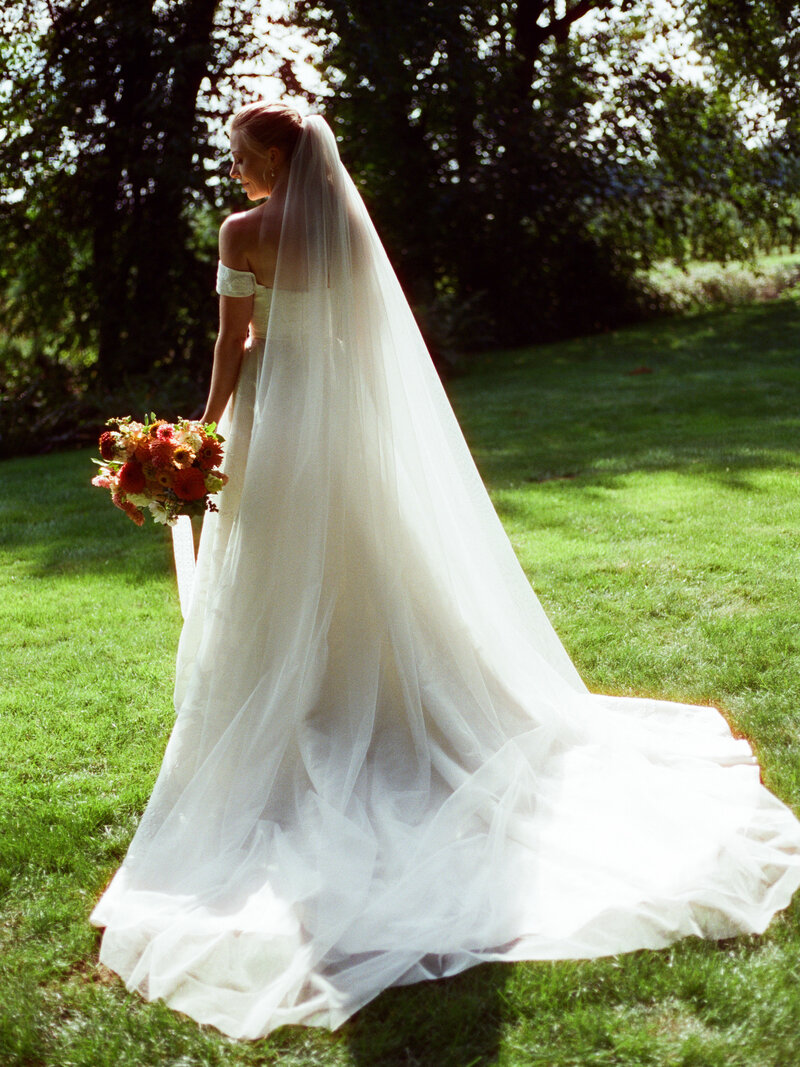 35mm film photography of a bride