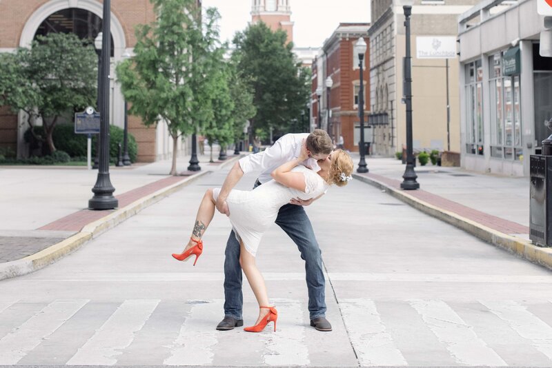 Nashville Summer Wedding Couple Celebrate with a Dip.