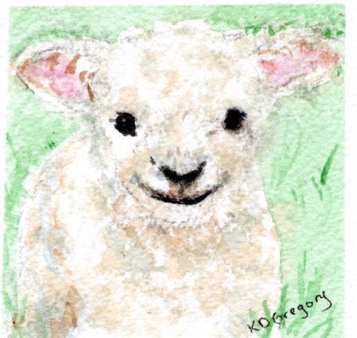 kd gregory itty bitty art - baaa