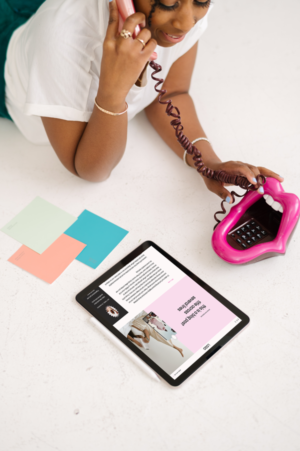 A mockup of a Showit website template designed by Mighty Bean Co.