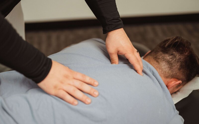 Patient receiving active release therapy to address muscle and soft tissue injuries in Edmonton