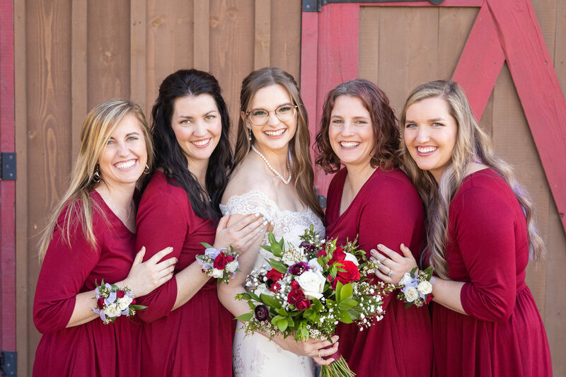 Bridesmaids at wedding in Mapleton Utah