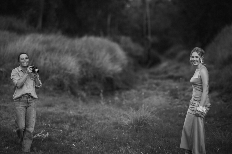 Jodie Potter taking a wedding photo at