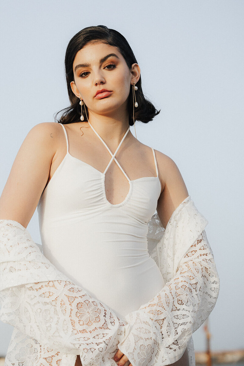 Mallorca Bridal Portrait in Kaviar Gauche