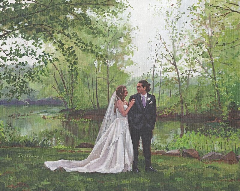 Painting of a couple who got married