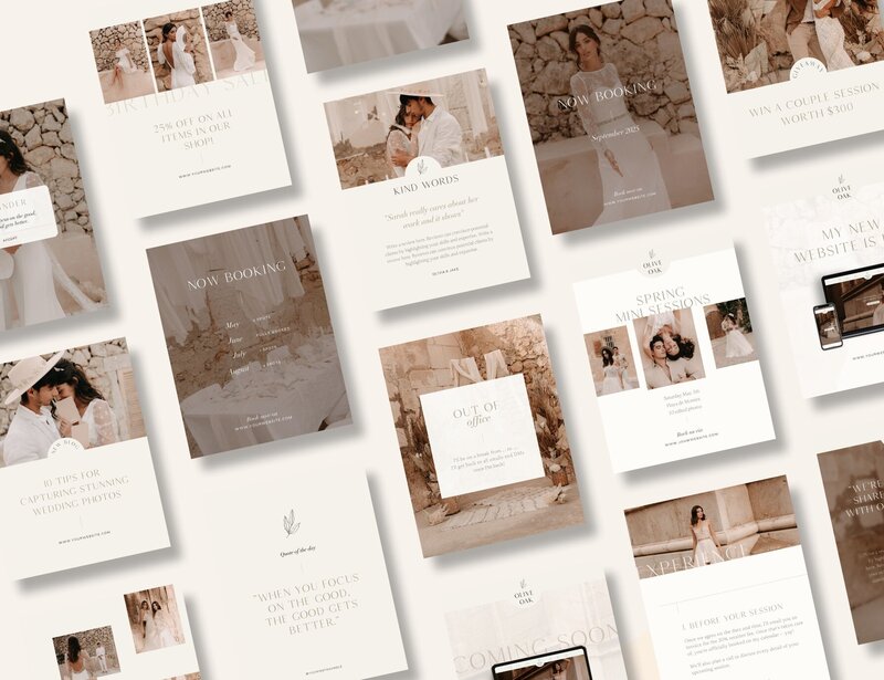 Elegant Instagram templates for photographers Olive Oak 6