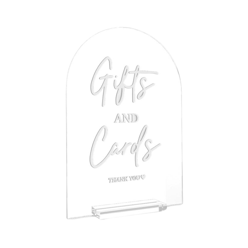 CAROLINE Clear Acrylic Gift_Cards Sign