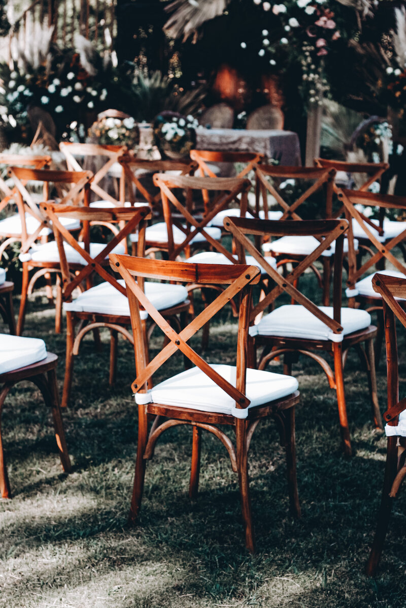 Wedding ceremony design chivari chairs