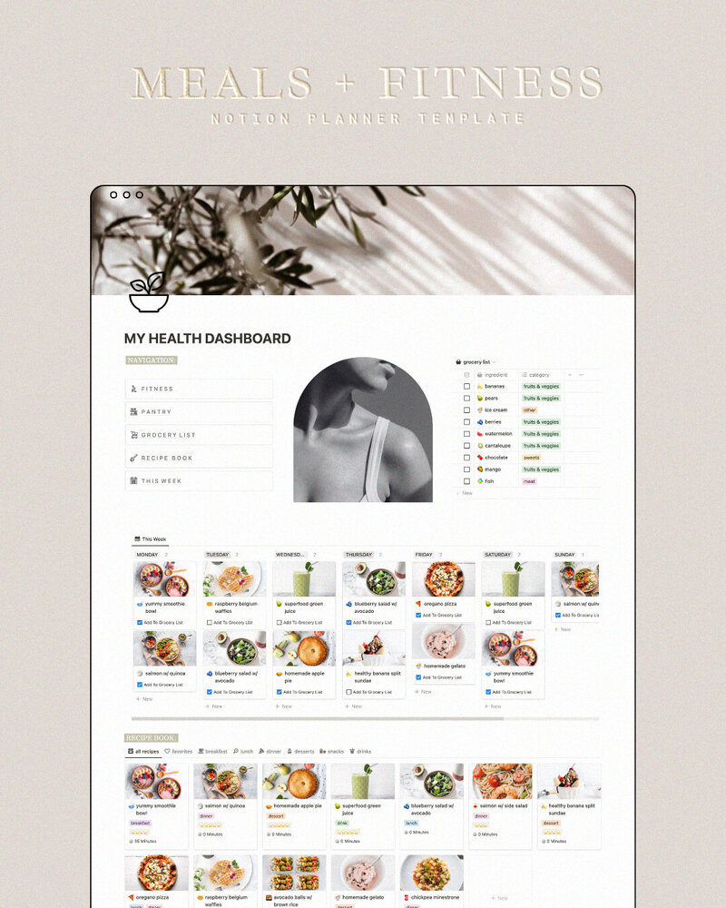 meal + fitness hompage