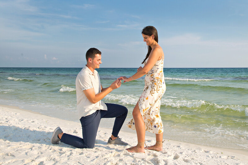 surprise proposal in Watercolor florida photographed