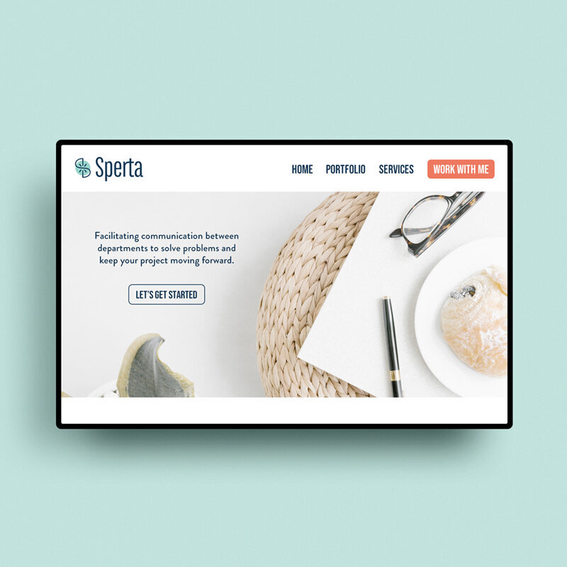 mockup of website design for Sperta