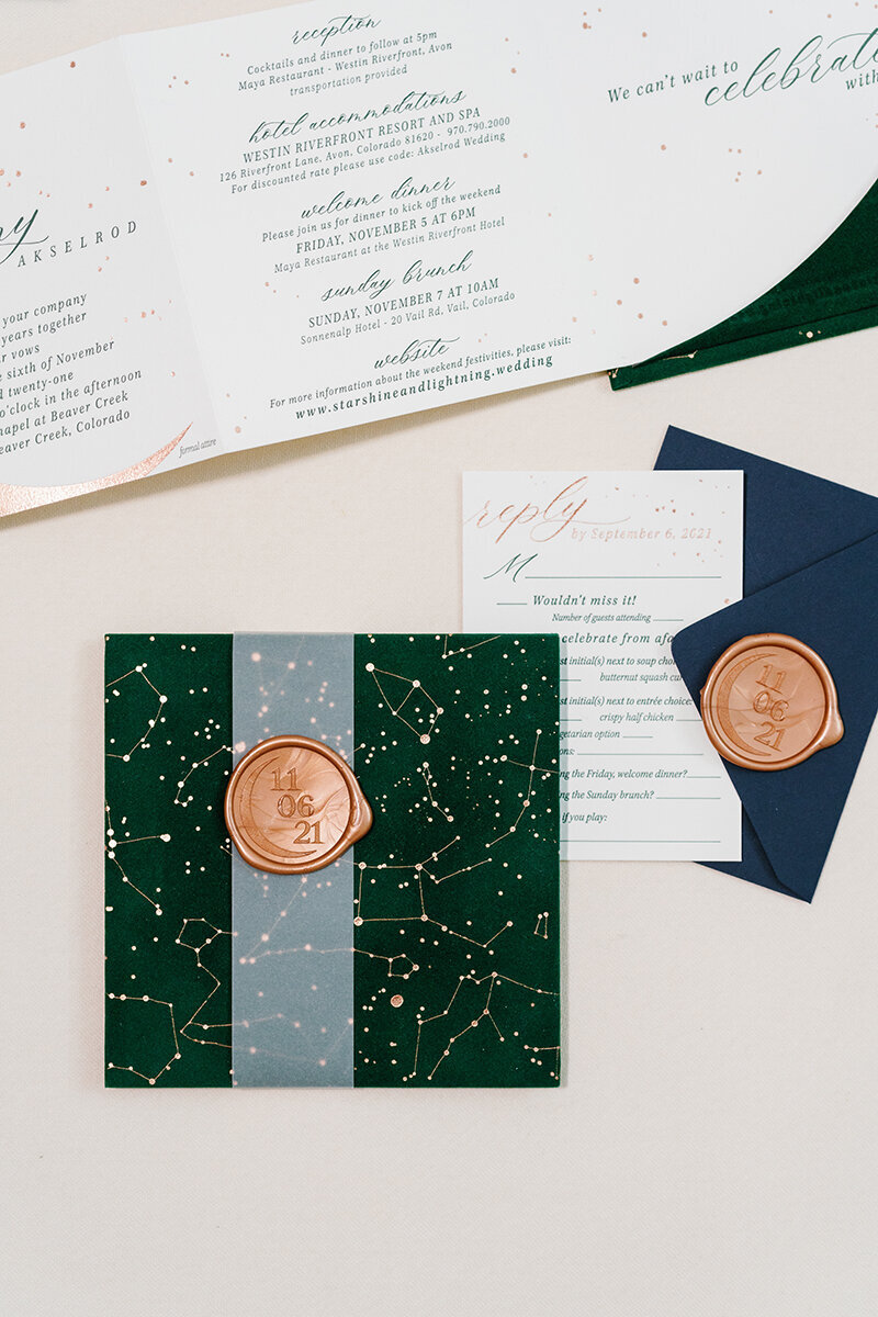 Celestial Velvet Wedding Invitations