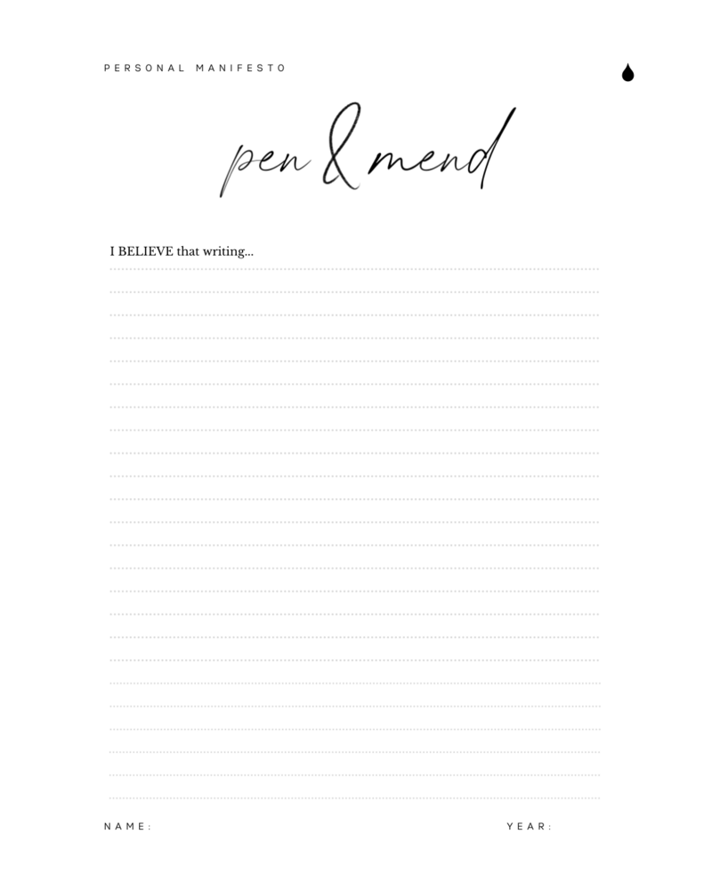 pen and mend personal page