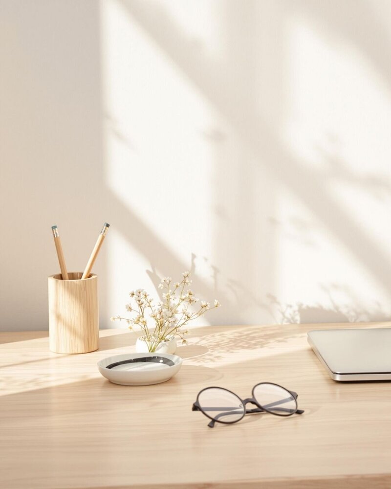 Curated creative workspace—clean, inviting, and structured to spark your business strategy.