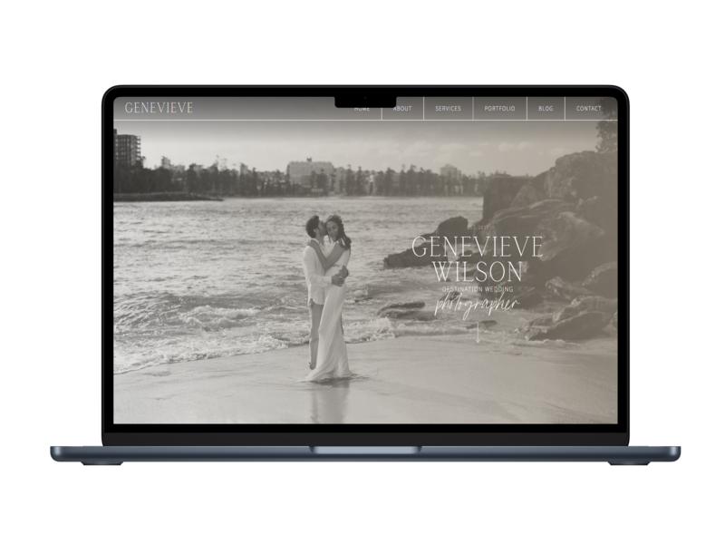 Genevieve website template for photographers, designers, wedding professionals, and more