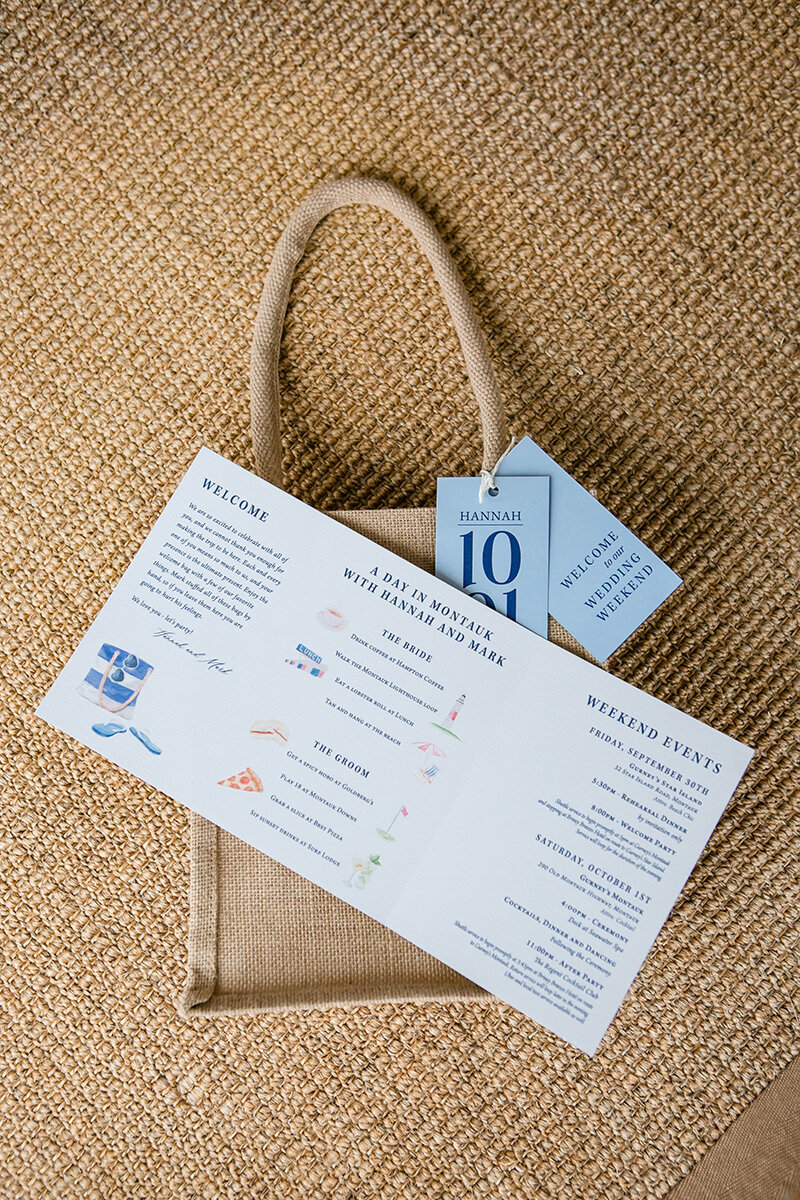 Montauk Wedding Welcome bag