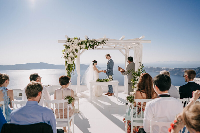 modern Minimalist for intimate wedding in santorini Greece