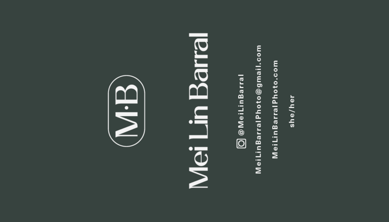 Back of a business card design for Mei Lin Barral