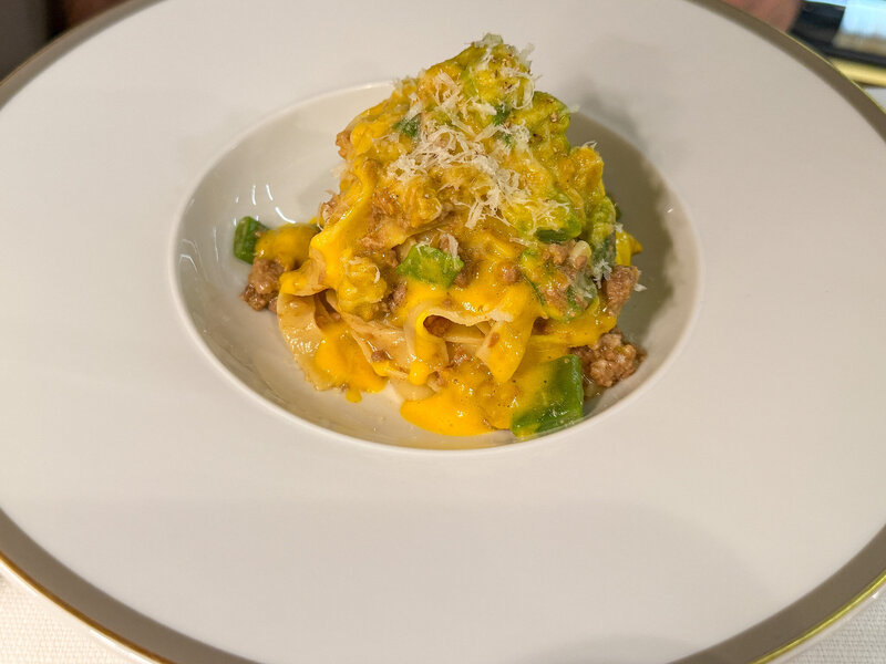 Pasta dish at Osteria Miranda in Lucca, Italy