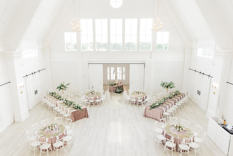 indoor wedding reception space at The Nest at Ruth Farms