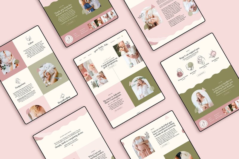 Showit Website design for a holistic, playful doula brand