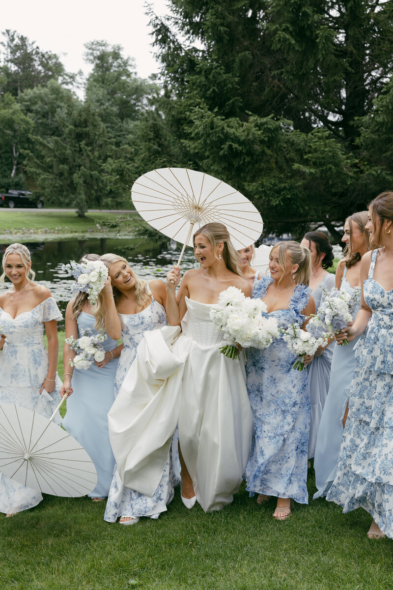 Bride and bridesmaids cod cape style wedding minnesota lake wedding planned by wedding planners minneapolis