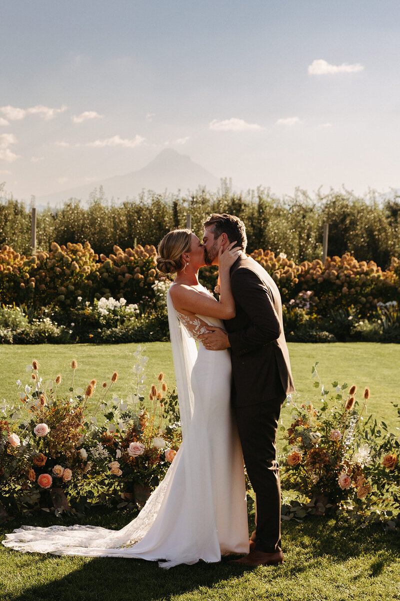 Epic Mountain Views Couple Portrait The Orchard Hood River